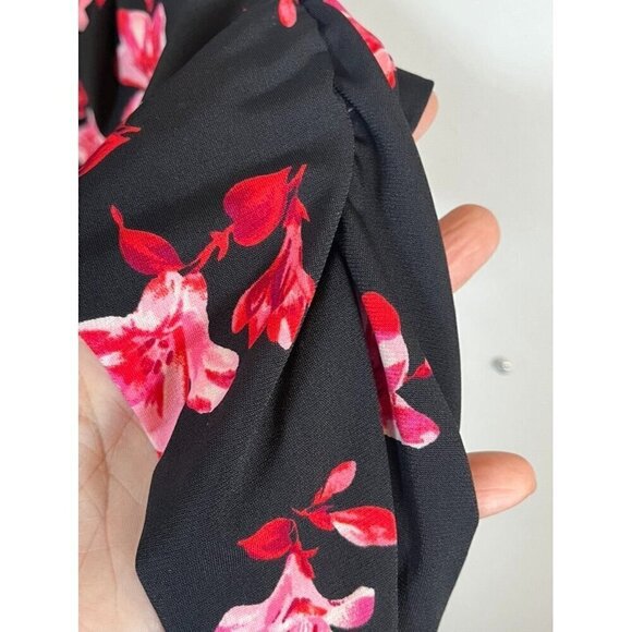 Lane Bryant Floral Top 22 Black Boho Feminine Western Coquette Fairy Retro 80s - Picture 4 of 12